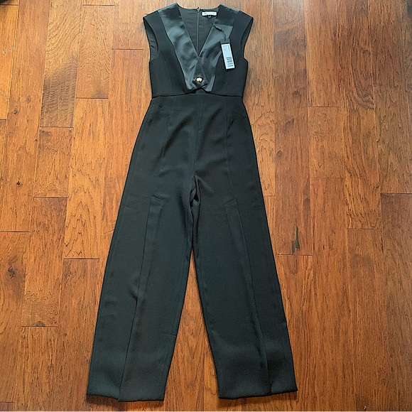 Halston Heritage Black Cutout Wide Leg Jumpsuit | Size 4 - Picture 4 of 10